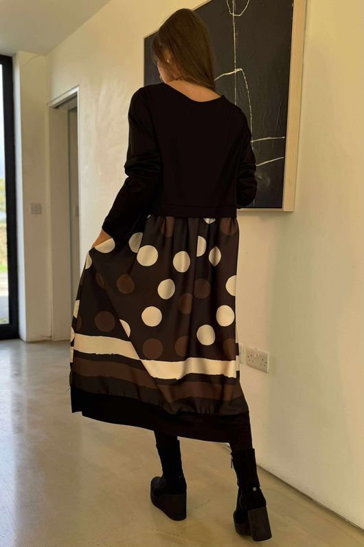 Dominian Smock Dress Polka Dot